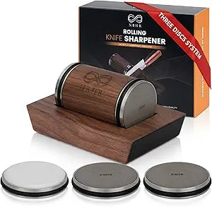 Rolling Knife Sharpener 15 & 20 Degrees Dual Angle Magnetic Knife Sharpener Kit for Kitchen & Chef Knives, Perfect Kitchen Gift