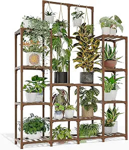 GENTINGBRO Plant Stand Indoor Outdoor 63" Tall Plant Shelf for Plants 12-Tier Large Plant Sheves for Living Room Heavy Duty Plant Rack Garden Balcony Patio Hanging Planter