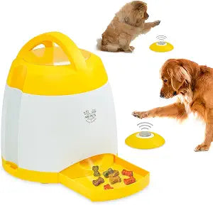 Arf Pets Dog Treat Dispenser with Remote Button  Dog Memory Training Activity Toy  Treat While Train, Promotes Exercise by Rewards, Improves Memory & Positive Training for A Healthier & Happier Pet
