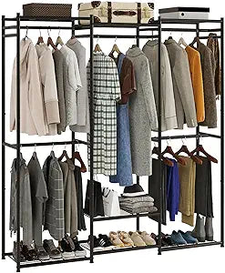 Wardrobe Closet, Clothes Racks for Hanging Clothes, Free Standing Closet Organizers and Storage, Portable Closets for Small Space, Tall Size