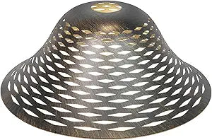 Bronze Gold Floor Lamp Shade Replacement for 12.2x4.9x7.5" Inches Floor Lamp Shade - ALUCSET Ceiling Fan Replacement Globes laser rhombus pattern pendant bell lampshade