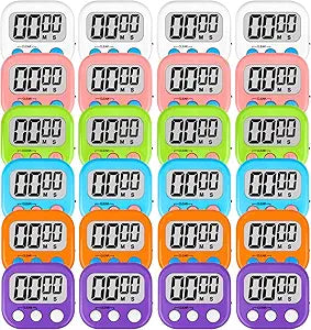 ZILLEEN Classroom Timers for Kids Classroom Magnetic Digital Kitchen Timers for Cooking Teachers Gym Game 24 pcs