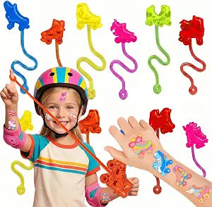 48PCS Roller Skating Party Favors - 24PCS Temporary Tattoos & 24PCS