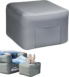 Pittman Inflatable Ottoman Foot Rest for Camping - Outdoor Pouf Ottoman is Waterproof for Camping & Patio - Removable Cover for Easy Cleaning - Inflatable Foot Stool Matches Our Popular Furniture Set