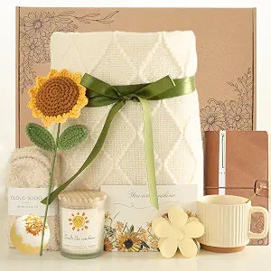 12 Pcs Sending Sunshine Sunflower, Get Well Soon Birthday Gifts Baskets for Women, Best Friend, Mom, Her, Mother in Law, Thinking of You Care Package and Self Care