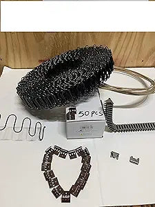 Zig Zag- Springs 11 Gauge 88 Feet for Furniture & Auto Upholstery, Plus Special Package 50 pcs 7 Holes Clip +40 pcs Stay Wire Clips + 20 feet of Springing Wire