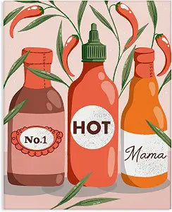 Stupell Industries Hot Mama Chili Sauce Humor, 24 x 30 Inch Canvas Wall Art