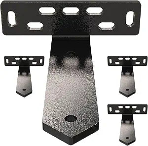 4 x L Shelf Brackets (8.5" D x 5" W x 1 1/4" H) Heavy Duty Floating Shelves Bracket - Floating Shelves Hardware with Multiple fixings for Secure Wall Mounting- Black (Triangle End)