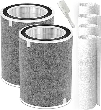 2 Pack HP302 HP201 Filter Replacement Compatible with Shark HP200 HP201 HP202 HP232 HP301 HP302 AP1000 HC501 502 MAX Clean Sense iq Air Purifier, Part #HE2FKBAS, HE2FKBASMB