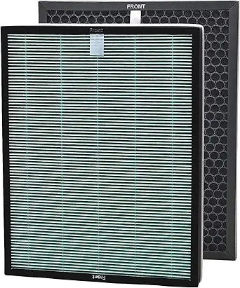 Replacement Filter Set Compatible with RabbitAir BioGS 2.0 Ultra Quiet Model SPA-550A & SPA-625A Air Purifiers,Combined with 1 Premium Filter+ 1 Activated Carbon Filter