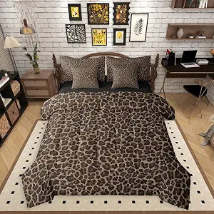 Erosebridal Leopard Print 7 Pieces Comforter Set Queen Size,Cheetah Print Super Soft Bedding Set,Brown Camo Printed Bed Set Includes Comforter, Sheet Set, Pillowcases & Pillow Covers Bedroom Decor
