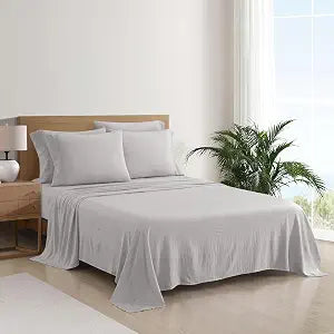Aeropostale 6 Piece Premium All Season Microfiber Sheet Set, 4 Pillow Cases, 1 Fitted Sheet, 1 Flat Sheet, Fits Mattresses up to 16��� Deep, Full Size, Gray