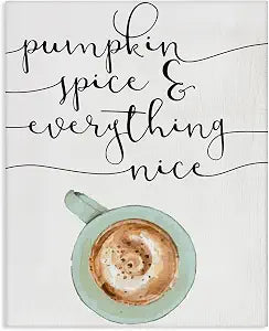Pumpkin Spice Latte Coffee Cup, 24 x 30 Inch Canvas Wall Art