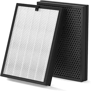 2 Pack 400 Replacement Filter Compatible with Puro 400 Air Purifier Γ 3-in-1 Filtration System with Activated Carbon for Pet Dander, Smoke, Pollen, and Dust