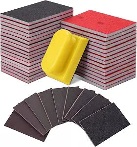 32Pcs Sanding Sponge Kit with Sanding Block, 180-3000 Grit Sandpaper