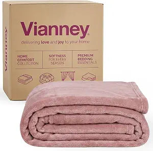 Vianney Lilac Blanket Queen Size ��� Soft, Lightweight Fleece Throw for Bed, Couch, & Sofa, Breathable, Cozy Year-Round Comfort in Solid Lilac, Ideal for Bedroom Decor & All Seasons and Cozy Nights