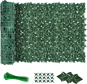 Artificial Ivy Privacy Fence Wall Screen, 240"x40" Artificial Hedges Fence, Anti-Ultraviolet Artificial Faux Ivy Hedge for Outdoor, Garden Dcor
