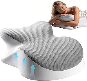 Wedge Reading Pillow Memory - Comfort Ergonomic Support | Contoured for Cervical Neck and Waist, Multi-Position Support Reading and Sleeping Pillow (Plus Size 25.6 * 20 * 9.6 inch)