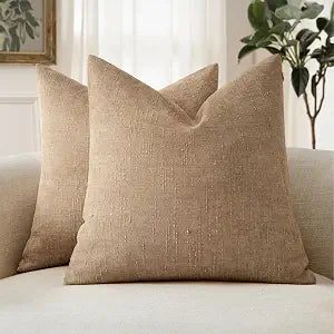 MIULEE Textured Pillow Covers 26x26 Inch Pack of 2,Starfish Khaki Camel Soft Thick Euro Decorative Chenille Throw Pillows Neutral Farmhouse Cushion Covers Modern Home Decor for Bed Couch Living Room