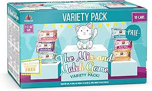 Weruva Wet Cat Food, The Mix and Match Game Pate Variety Pack, 3oz Can, Pack of 18