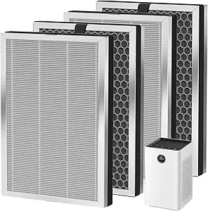 SAKEGDY 4-Pack JF260 Replacement Filter Compatible with JF260 Purifier, Part Number JF260-RF, 3-in-1 Filters
