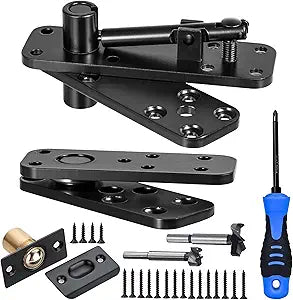 Hidden Door Hinge 570Lbs Load-Bearing Heavy Duty 360 Swinging Pivot Hinge for Secret Doors, Bookcase, Murphy & Shelf Doors  Thickened Solid Alloy Steel Hardware Kit with Hardware Kit
