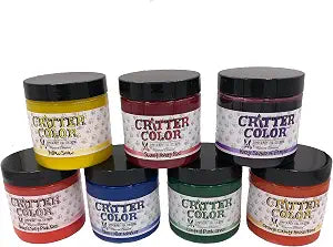 Critter Color Rainbow Bundle  7-Color Temporary Dog Fur Dye (7  4.8 oz) by Warren London | Non-Toxic, Washable, Apply-&-Dry Pet Hair Color | Save 25% vs. Individual Jars | Made in USA