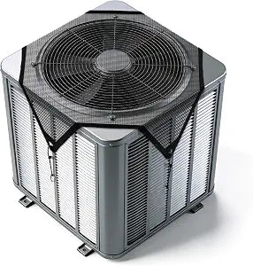 36'' x 36'' Air Conditioner Cover for Outside Units, Mesh Vinyl AC Unit Cover Defender for Outdoor Central Conditioner, Accessories Included