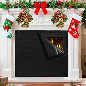 Fireplace Cover, Fireplace Blanket for Heat Loss, Fireplace Draft Cover Indoor, Fireplace Draft Stopper with Full Frame Magic Tape, Fireplace Draft Blocker Save Energy (39"x32")