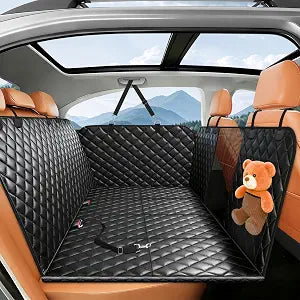 HOB4U Dog Car Seat Cover for Back Seat, Hard Bottom Back Seat Extender for Dogs, Dog Hammock for Car SUV and Trucks - Waterproof, Anti ScratchEasy to Clean, Supports 400lbs