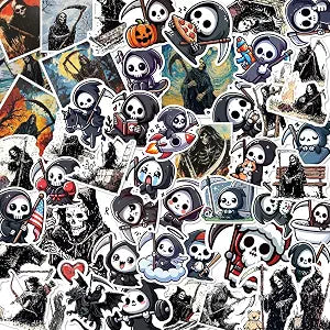 100 PCS Grim Reaper Stickers Pack  Waterproof Vinyl Decals for Water Bottles, Laptops, Phones, Notebook, Cars  Cool Vibrant Graphics for Grim Reaper Enthusiast