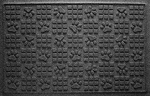 WaterHog Durable Indoor Outdoor Mat  Slip-Resistant Water Trapping Door Mat for Entryway, Porch, Garage, Mudrooms, Patios, Decorative Floor Covering, Made in USA, Dog Paw Design, Charcoal, 2' x 3'