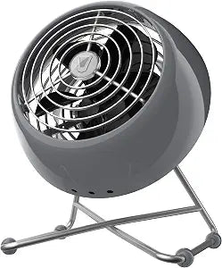 Vornado VFAN Mini Modern Personal Desk Fan with 2-Speed Control, Adjustable Tilt, Quiet Metal Air Circulator for Office, Bedroom, Dorm, Compact Desktop Cooling Device, Storm Gray