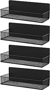 Buyyyit [4 Pack] Magnetic Spice Rack Kitchen Organization Cabinet Refrigerator Seasoning Organizers & Storage Door Shelf Home Pantry