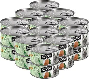 Fussie Cat Fine Dining Mousse Oceanfish with Pumpkin Entre Wet cat Food, 2.47oz can, case of 24