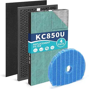 KC-850U Replacement Filter Set Compatible with Sharp KC850U Air Purifier,Part Number FZ-C100HFU FZ-C100MFU FZ-C100DFU