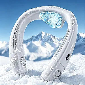 Neck Air Conditioner with 6 Adjustable levels,Cooling Neck Fan Support 360┬░Airflow and Cooling Plate,5200mAh Portable Rechargeable Wearable Personal Fan,Fast Cooling for Women/Men