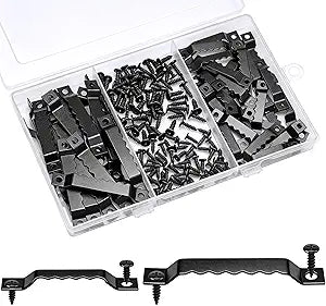 180 Pcs Sawtooth Picture Hangers,Small & Heavy-Duty Wall Hanging Kit,Include 60 Sawtooth Picture Frame Hangers,120 Screws,2 Sizes for Photo Frames,Art,Paintings,Canvas Hooks,Picture Hanging Hardware