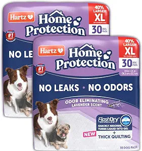 Hartz Home Protection Super Absorbent Odor Eliminating Lavender Scented No Leaks Dog Pads, XL 60 Count