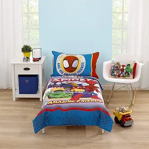 Marvel Spidey and His Amazing Friends 4 Piece Toddler Bed Set Comforter