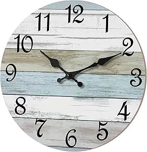 CHYLIN Wall Clock - 18 Inch Silent Non Ticking Wall Clocks Battery Operated, Larger Clock Decorative for Living Room, Kitchen (Blue)
