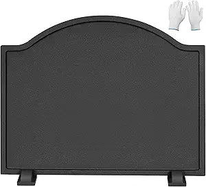 INNO STAGE 23 Inch Fireback for Fireplaces - Cast Iron Firebacks with Feet, Heavy Duty Fireplace Back Plate Protector, Fireplace Heat Reflector, Black
