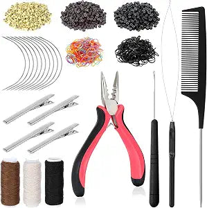 600Pcs Hair Extension Tools Kit,Microlink Tool Kit Hair Styling Accessories