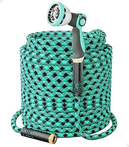 WELLUCK 100 FT Garden Hose - Ultra-Strong 3750D, Flexible Water Hose, Lightweight Non-Expanding hose with 10 Function Sprayer, Leak proof, Pressure Resistant for Yard, Outdoor