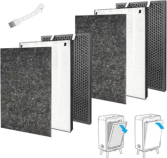 2 Set Air220 Air320 Filter Replacement Compatible with Bissell Air320 Air220 aka 2609A Air Purifier, 2678 True and Pre Filter, 2677 Activated Carbon Filter Included