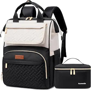 Lunch Backpack For Women, 15.6 Inch Laptop Backpack with Lunchbox