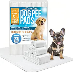 Paws & Claws Premium Disposable Dog & Puppy Pee Pads  Small 17"x20", 50 Count  6-Layer LeakProof, Super Absorbent (Holds 4 Cups), QuickDrying  for Small Dogs, Puppies, Seniors & Potty Training