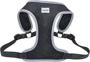 Coastal Pet Comfort Soft Reflective Wrap Adjustable Dog Harness - No-Pull Dog Harness for Small & Large Dogs - Black - 5/8" x 16"19"