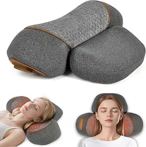 Neck Massager with Heat,3-in-1 Neck Massager Pillow,Ergonomic Cervical Pillow for Neck Back Shoulder Pain Relief,Portable Ergonomic Design,Rechargeable Neck Pillow, Gift for Women/Men