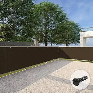 Patio 3' x 50' Balcony Privacy Screen Apartment Railing Covers Fence Panels for Outdoor, Temporary Fencing for Porch Deck Backyard Net Mesh with Zip Ties, Brown